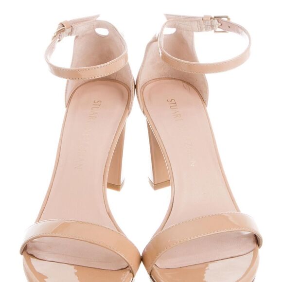 Tan patent leather Stuart Weitzman sandals - Picture 3 of 5